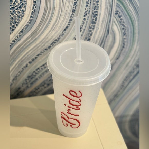 Reusable Tumblr, white glitter - Picture 2 of 3